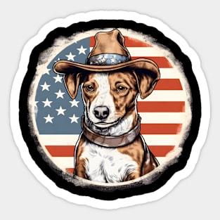 Jack Russell Terrier 4th of July Sticker